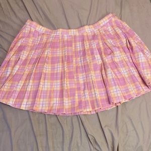 Dolls kill sugar thrillz  Hey That’s My Jam pleated pink plaid skirt 3x